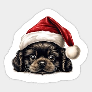 Christmas Peeking Puppy Sticker